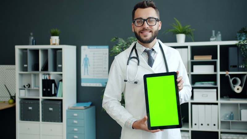 Doctor with digital tablet